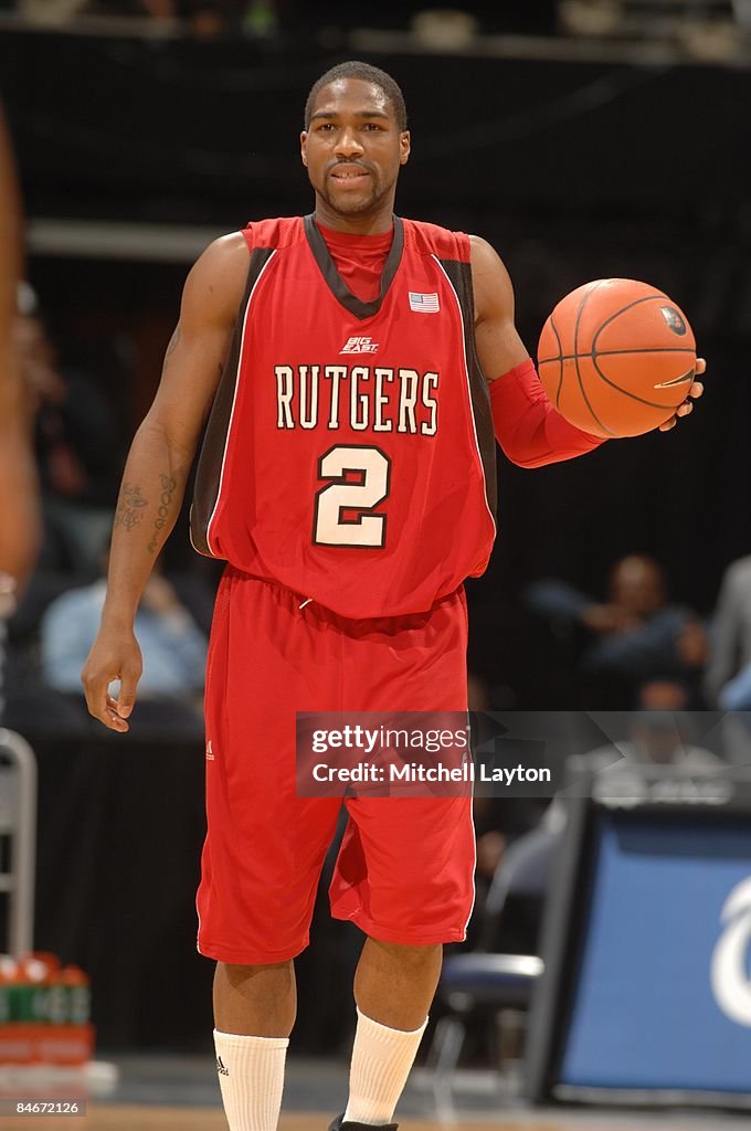 Anthony Rutgers Anthony Farmer of the Rutgers Scarlet Knights dribbles up court... News ...