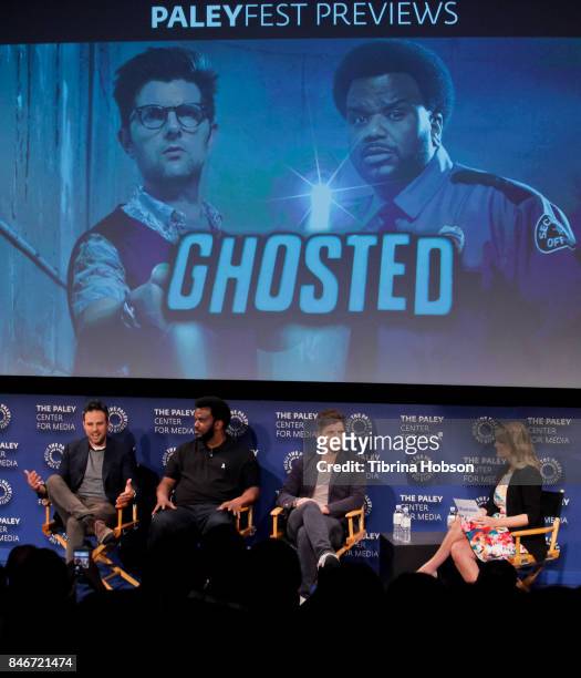 Tom Gormican, Craig Robinson, Adam Scott and Laura Prudom attend The Paley Center for Media's 11th annual PaleyFest Fall TV previews for FOX at The...