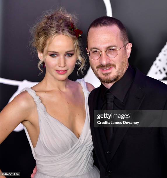 Jennifer Lawrence and Darren Aronofsky attend "mother!" New York premiere at Radio City Music Hall on September 13, 2017 in New York City.