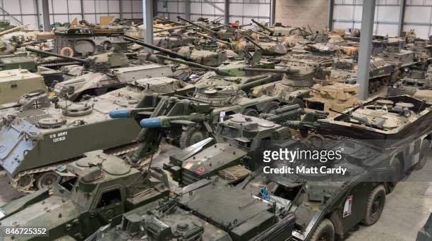 Tanks stored at the Vehicle Conservation Centre at the Bovington Tank Museum are displayed ahead of this weekend's Tiger Day, which will feature a...