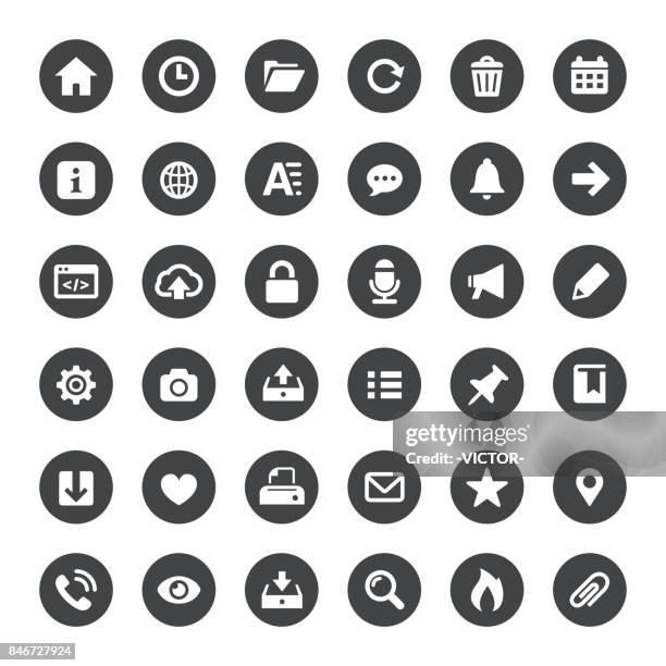 interface and media vector icons - out tray stock illustrations