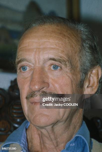 Portrait de l'acteur britannique David Niven le 29 juillet 1983 en France.