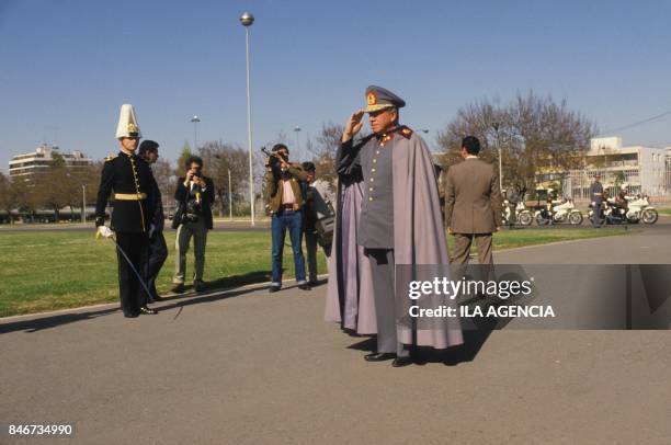 10th anniversary of General Augusto Pinochet's 1973 coup in Chile on September 11, 1983 in Santiago, Chile.