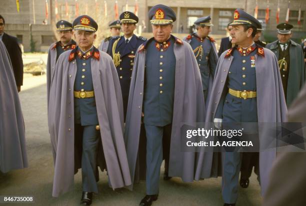 10th anniversary of General Augusto Pinochet's 1973 coup in Chile on September 11, 1983 in Santiago, Chile.