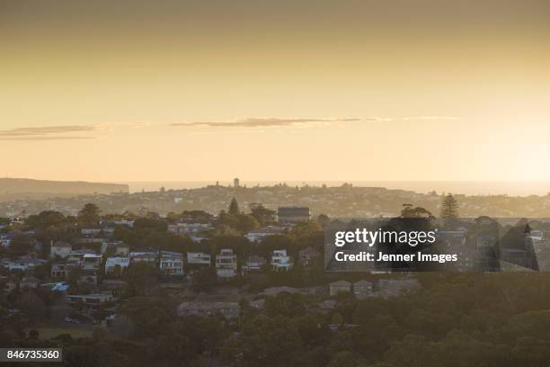 aerial view of sydney's eastern suburbs. - sydney street stockfoto's en -beelden