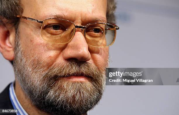 Iranian parliament speaker Ali Larijani, formerly Tehran's envoy in nuclear talks, attends the first day of the Munich conference on security policy...