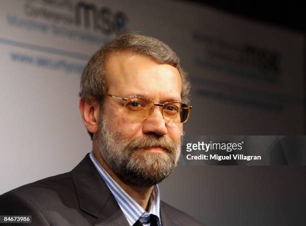 Iranian parliament speaker Ali Larijani, formerly Tehran's envoy in nuclear talks, attends the first day of the Munich conference on security policy...
