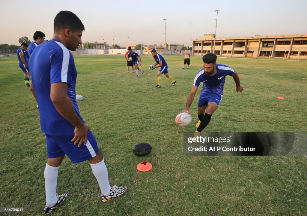 Iraq Rugby Team Mustafa Ahmad and Hassan Abdul Hussein , players of Iraq's first ...