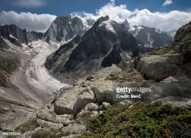 massif du mont blancs, haute savoie, french alps, france, europe - valle blanche 個照片及圖片檔
