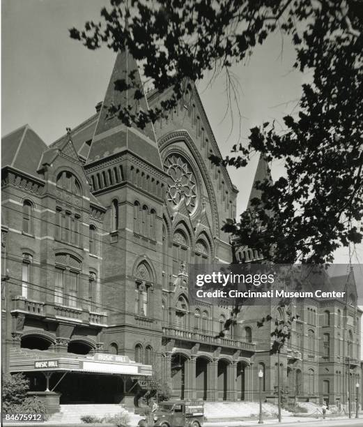 Exterior view of the Music Hall, home of the Cincinnati Symphony Orchestra and the Cincinnati Opera, Ohio, ca.1930s.