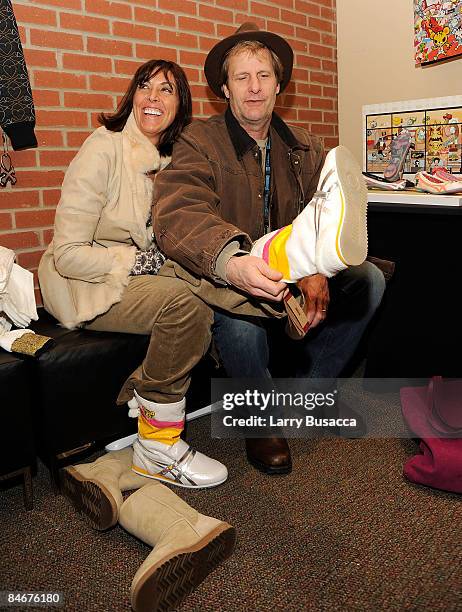 Actor Jeff Daniels and wife Kathleen Treado visit the Hollywood Life House Suite on January 18, 2009 in Park City, Utah.