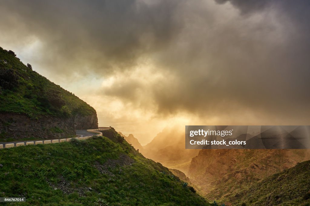 Highway in Tenerife mountains