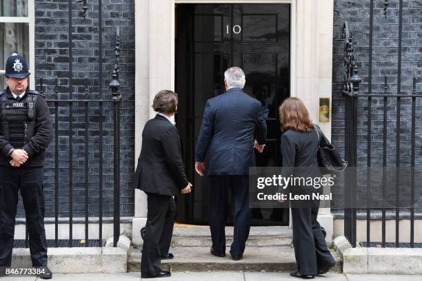 Secretary of State Rex Tillerson arrives in Downing Street ahead of a meeting on September 14, 2017 in London, England. The US Secretary of State is...