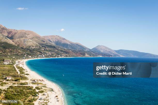 the adriatic coast in albania - albanian stock pictures, royalty-free photos & images