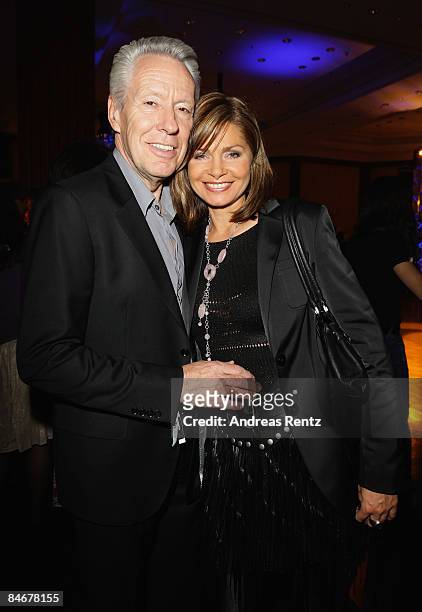 Maren Gilzer and Egon F. Freiheit attend the 'Movie Meets Media' as part of the 59th Berlin Film Festival at the Ritz Carlton Hotel on February 6,...