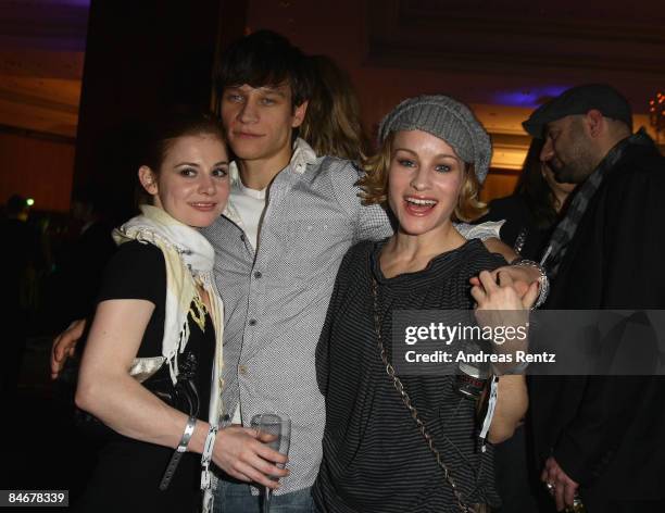 Josefine Preuss, Vincent Kiefer and Dorkas Kiefer attend the 'Movie Meets Media' as part of the 59th Berlin Film Festival at the Ritz Carlton Hotel...