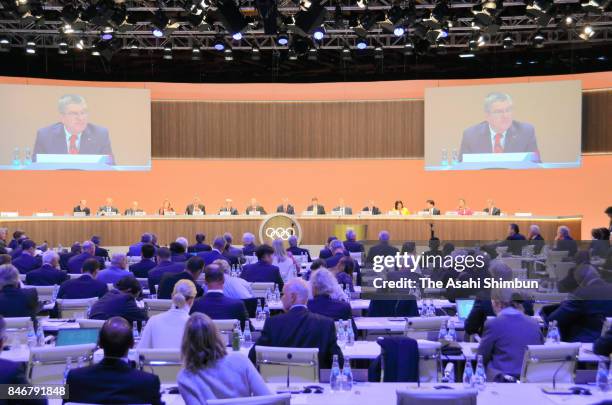 General view of the 131th IOC Session - 2024 & 2028 Olympics Hosts Announcement at Lima Convention Centre on September 13, 2017 in Lima, Peru.