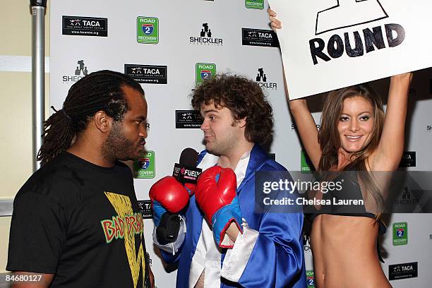 Television personality Sal Masekela, television host Jordan Morris, and actress Holly Weber attend "Down For Life - Fight For A Cause" hosted by Ryan...