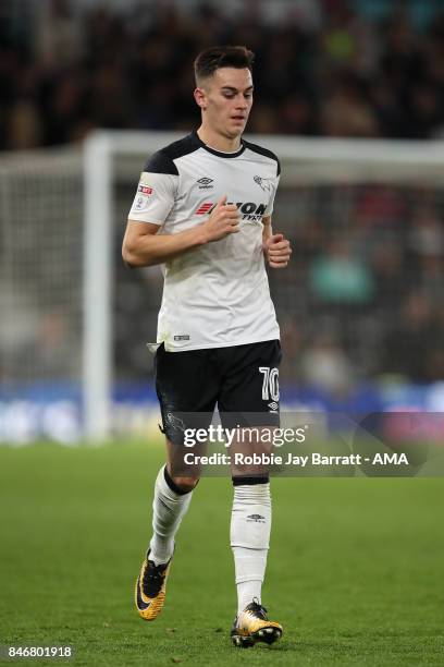 Tom Lawrence of Derby County during the Sky Bet Championship match between Derby County and Hull City at iPro Stadium on September 8, 2017 in Derby,...