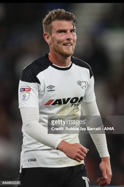 Sam Winnall of Derby County during the Sky Bet Championship match between Derby County and Hull City at iPro Stadium on September 8, 2017 in Derby,...