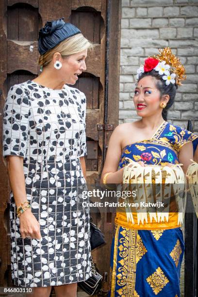 Queen Maxima of The Netherlands opens the Asian Library of the University Leiden on September 14, 2017 in Leiden, Netherlands. The Asian Library has...