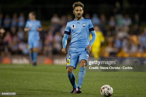 Milos Ninkovic of Sydney FC in action during the FFA Cup Quarter Final match between Sydney FC and Melbourne City at Leichhardt Oval on September 13,...