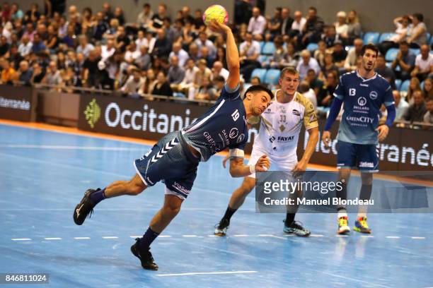 Nemanja Ilic of Toulouse during Lidl Star Ligue match between Fenix Toulouse and Pays D'aix Universite Club on September 13, 2017 in Toulouse, France.
