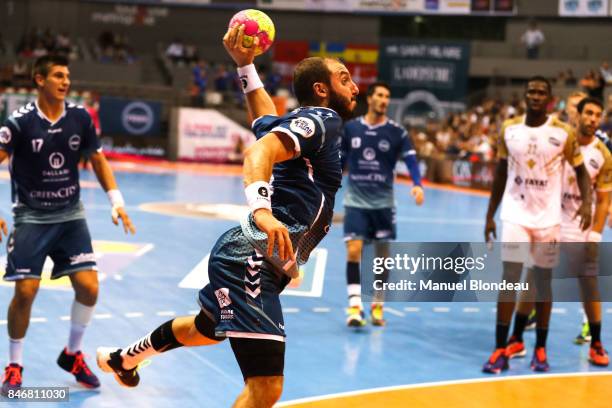 Pierrick Chelle of Toulouse during Lidl Star Ligue match between Fenix Toulouse and Pays D'aix Universite Club on September 13, 2017 in Toulouse,...