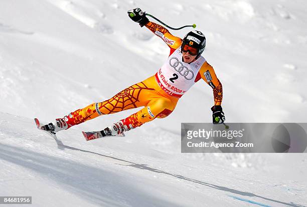 John Kucera of Canada takes 1st Place during the Alpine FIS Ski World Championships Men's Downhill on February 07, 2009 in Val d'Isere, France.