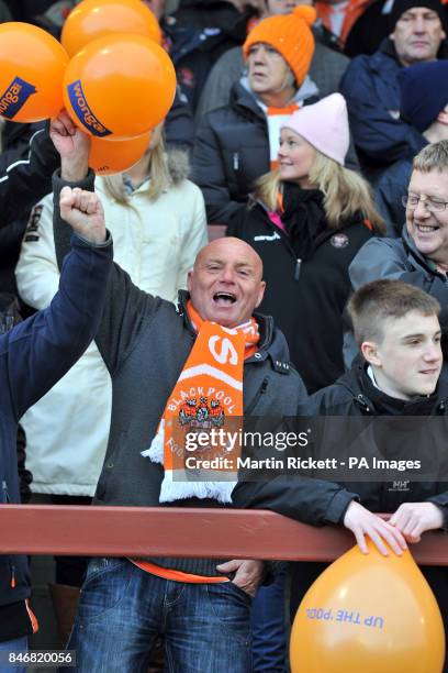 Blackpool fans show their support in the stands