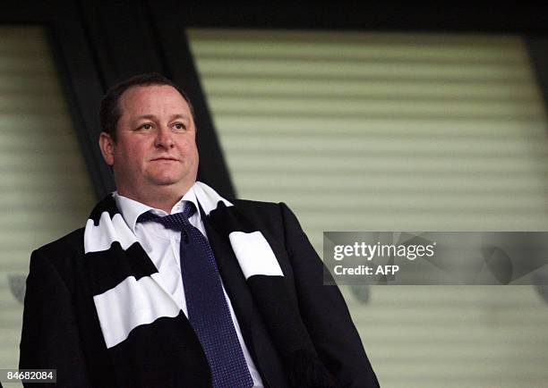 Newcastle United's owner Mike Ashley is pictured in the stands before the game against West Bromwich Albion during their Premiership football match...