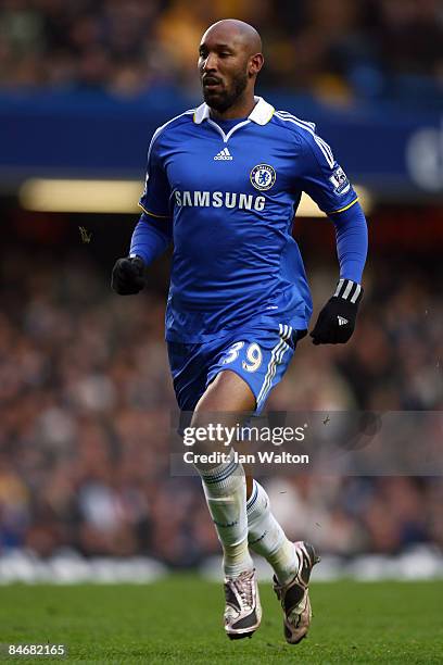 Nicolas Anelka of Chelsea in action during the Barclays Premier League match between Chelsea and Hull City at Stamford Bridge on February 7, 2009 in...