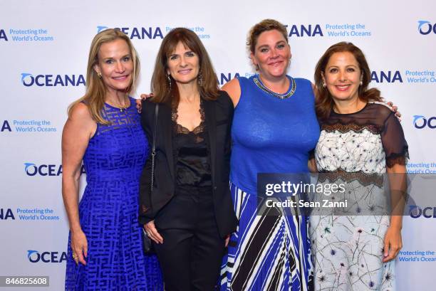 Sydney Davis, Chris van Vliet, Maria Giron and Karine Ohana attend the Oceana New York Gala at Blue Hill at Stone Barns on September 13, 2017 in...