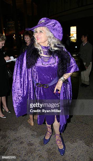Showgirl Gloria Pall poses during the arrivals for the world premiere of "Minsky's" held at CTG/Ahmanson Theatre on February 6, 2009 in Los Angeles,...