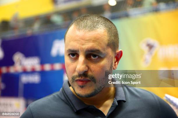 Head coach of Massy Tarik Hayatoune during Lidl Star Ligue match between Massy Essonne Handball and HBC Nantes on September 13, 2017 in Massy, France.