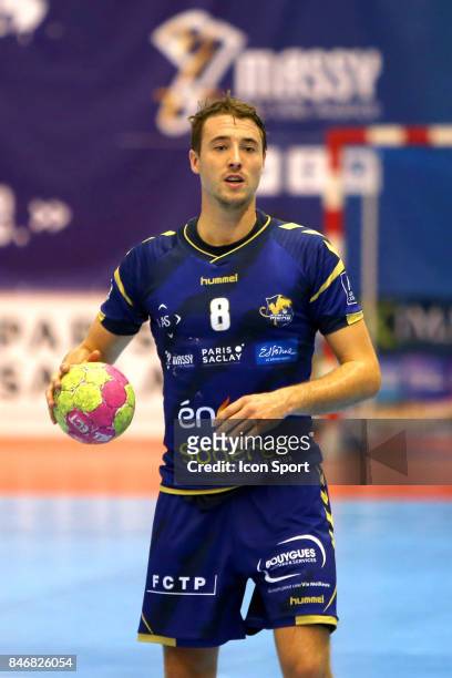 Enzo Cramoisy of Massy during Lidl Star Ligue match between Massy Essonne Handball and HBC Nantes on September 13, 2017 in Massy, France.
