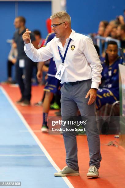 Head coach of Nantes Thierry Anti during Lidl Star Ligue match between Massy Essonne Handball and HBC Nantes on September 13, 2017 in Massy, France.