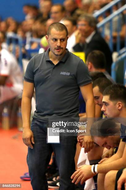 Head coach Tarik Hayatoune of Massy during Lidl Star Ligue match between Massy Essonne Handball and HBC Nantes on September 13, 2017 in Massy, France.