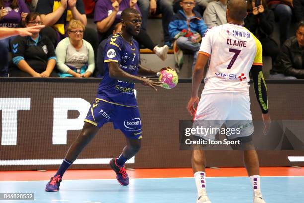 Ibrahima Sall of Massy during Lidl Star Ligue match between Massy Essonne Handball and HBC Nantes on September 13, 2017 in Massy, France.