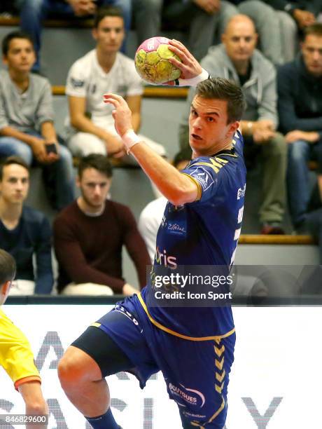 Mirko Herceg of Massy and Nicolas Claire of Nantes during Lidl Star Ligue match between Massy Essonne Handball and HBC Nantes on September 13, 2017...