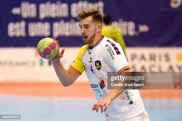 Rudolf Faluvegi of Nantes during Lidl Star Ligue match between Massy Essonne Handball and HBC Nantes on September 13, 2017 in Massy, France.