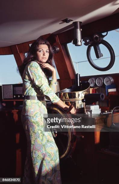 Roccaruja, Italy, July 1968. The Italian actress Bedy Moratti.