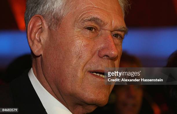German Economy Minister Michael Glos arrives at the 2009 Sports Gala 'Ball des Sports' at the Rhein-Main Hall on February 7, 2009 in Wiesbaden,...