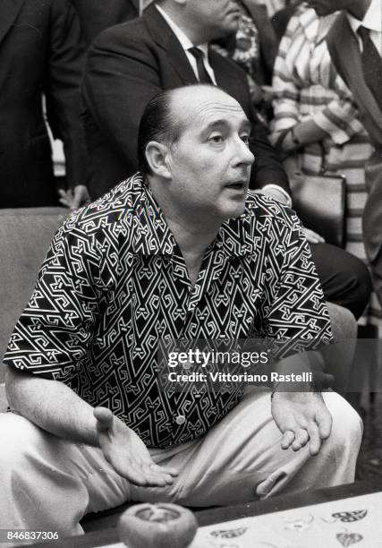 Rome, Italy, August 1960. Italian director Roberto Rossellini during the press conference for his new film "General Della Rovere.