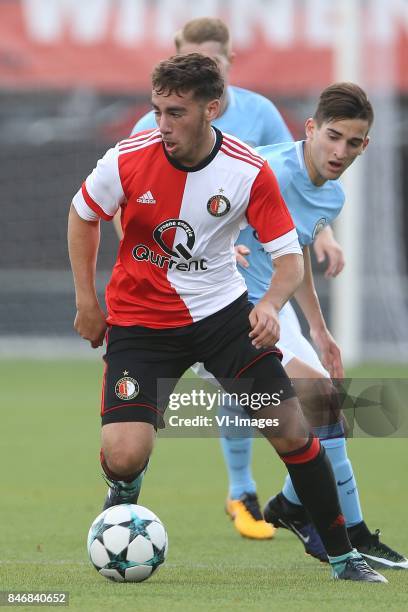 Orkun Kokcu of Feyenoord U19 during the UEFA Youth League match between Feyenoord Rotterdam U19 and Manchester City U19 at the van Donge & de Roo...