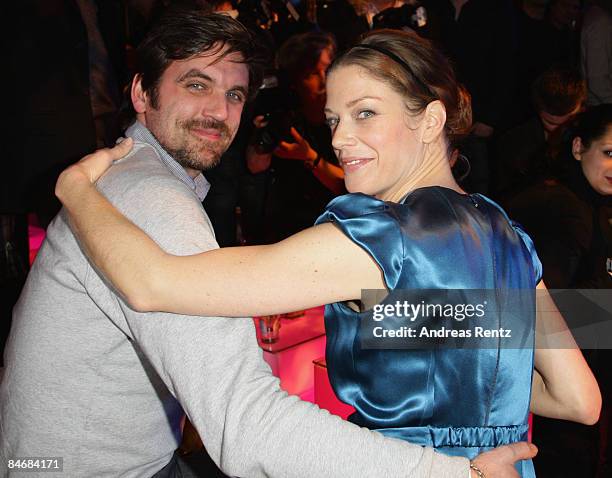 Director Sebastian Schipper and actress Marie Baeumer attend the Medienboard Reception as part of the 59th Berlin Film Festival at the Ritz Carlton...
