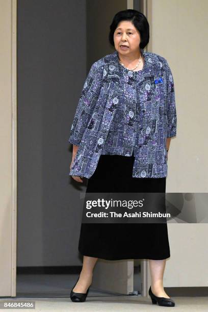 Hitomi Soga, who was abducted to North Korea in 1978 and spent 24 years there, attends a press conference ahead of the 15th anniversary of her and 4...