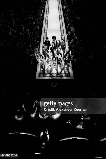 Models walk the runway at the DB Berdan show during Mercedes-Benz Istanbul Fashion Week September 2017 at Zorlu Center on September 14, 2017 in...