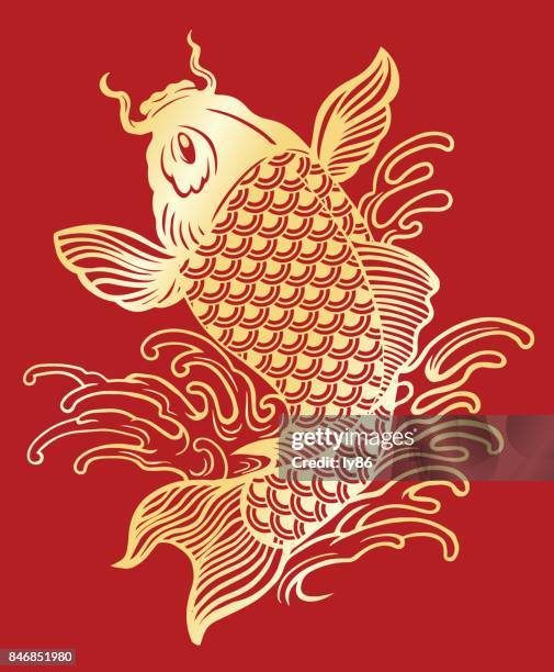 koi-karpfen  - 2018 chinese new year stock-grafiken, -clipart, -cartoons und -symbole