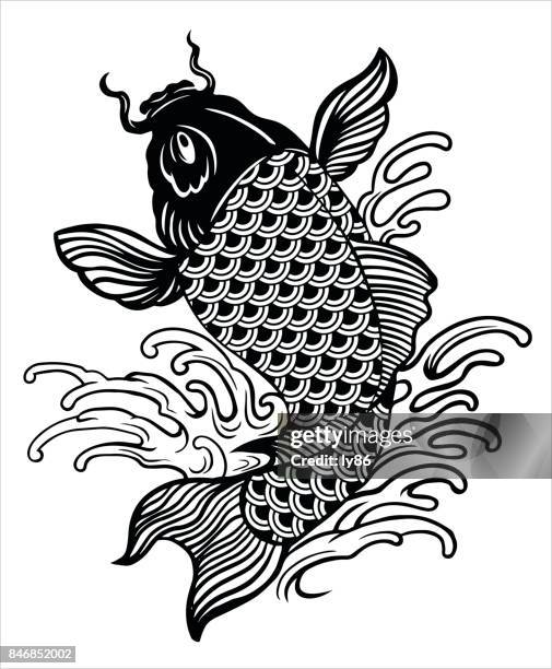 ilustraciones, imágenes clip art, dibujos animados e iconos de stock de carpa koi - carp